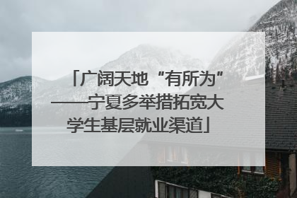 广阔天地“有所为”——宁夏多举措拓宽大学生基层就业渠道