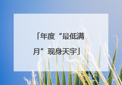 年度“最低满月”现身天宇