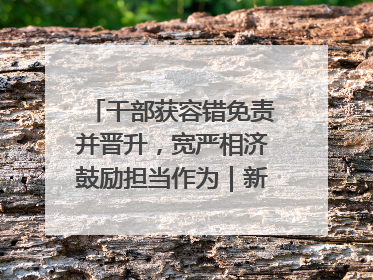 干部获容错免责并晋升，宽严相济鼓励担当作为｜新京报快评