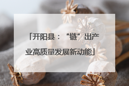 开阳县：“链”出产业高质量发展新动能
