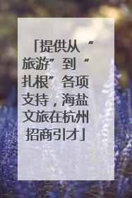 提供从“旅游”到“扎根”各项支持，海盐文旅在杭州招商引才