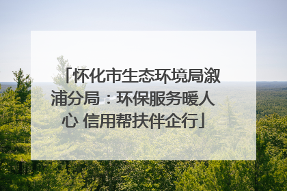 怀化市生态环境局溆浦分局：环保服务暖人心 信用帮扶伴企行