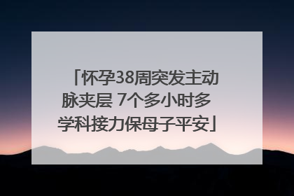 怀孕38周突发主动脉夹层 7个多小时多学科接力保母子平安