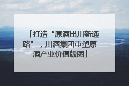 打造“原酒出川新通路”，川酒集团重塑原酒产业价值版图