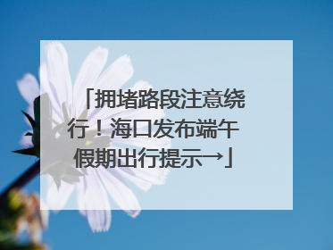 拥堵路段注意绕行！海口发布端午假期出行提示→