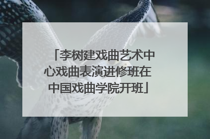 李树建戏曲艺术中心戏曲表演进修班在中国戏曲学院开班