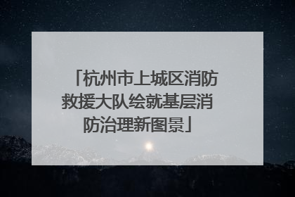 杭州市上城区消防救援大队绘就基层消防治理新图景