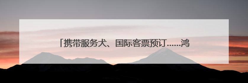 携带服务犬、国际客票预订……鸿蒙版中国国航让更多用户心愿成真