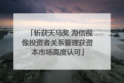斩获天马奖 海信视像投资者关系管理获资本市场高度认可
