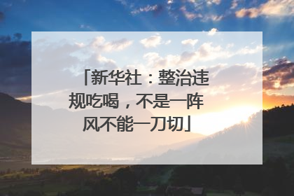 新华社：整治违规吃喝，不是一阵风不能一刀切