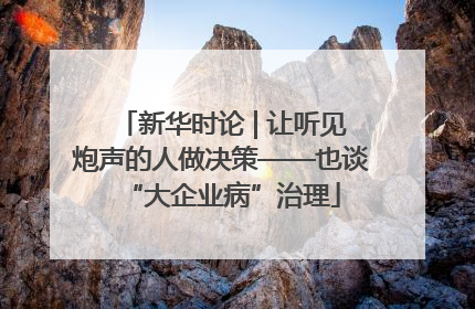 新华时论 | 让听见炮声的人做决策——也谈“大企业病”治理