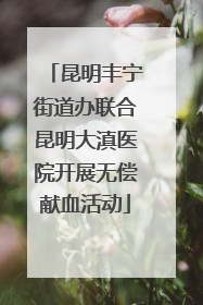 昆明丰宁街道办联合昆明大滇医院开展无偿献血活动