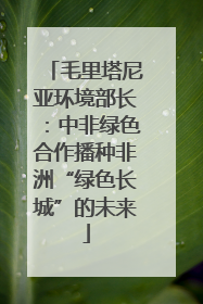 毛里塔尼亚环境部长：中非绿色合作播种非洲“绿色长城”的未来