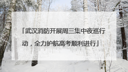 武汉消防开展周三集中夜巡行动，全力护航高考顺利进行