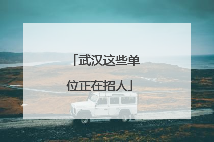 武汉这些单位正在招人
