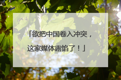 欲把中国卷入冲突，这家媒体露馅了！