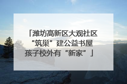 潍坊高新区大观社区“筑巢”建公益书屋 孩子校外有“新家”