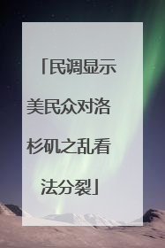 民调显示美民众对洛杉矶之乱看法分裂