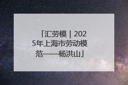 汇劳模｜2025年上海市劳动模范——杨洪山