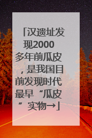 汉遗址发现2000多年前瓜皮，是我国目前发现时代最早“瓜皮”实物→