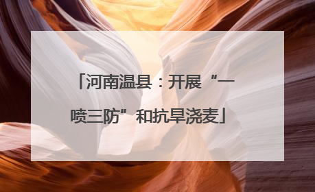 河南温县：开展“一喷三防”和抗旱浇麦