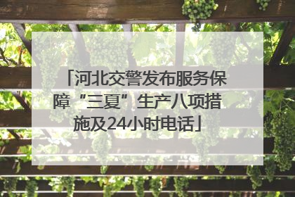 河北交警发布服务保障“三夏”生产八项措施及24小时电话