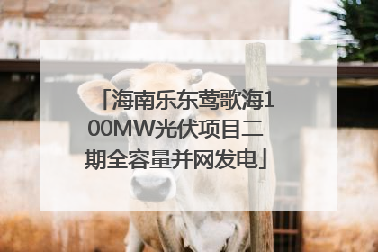 海南乐东莺歌海100MW光伏项目二期全容量并网发电