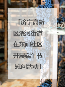 济宁高新区洸河街道在东闸社区开展端午节慰问活动