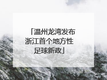 温州龙湾发布浙江首个地方性足球新政