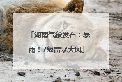 湖南气象发布：暴雨！7级雷暴大风
