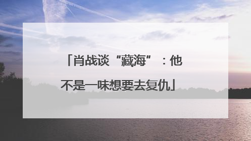 肖战谈“藏海”：他不是一味想要去复仇