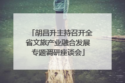 胡昌升主持召开全省文旅产业融合发展专题调研座谈会