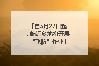 自5月27日起，临沂多地将开展“飞防”作业