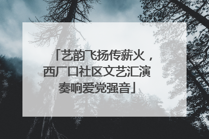 艺韵飞扬传薪火，西厂口社区文艺汇演奏响爱党强音