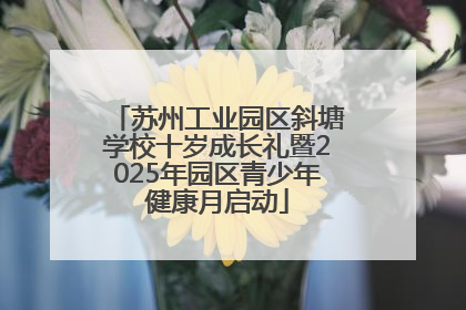 苏州工业园区斜塘学校十岁成长礼暨2025年园区青少年健康月启动