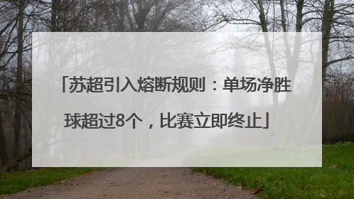 苏超引入熔断规则：单场净胜球超过8个，比赛立即终止