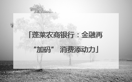 蓬莱农商银行：金融再“加码” 消费添动力