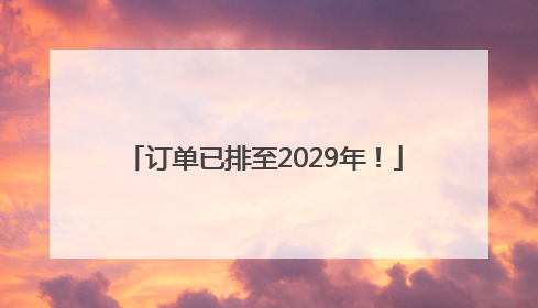 订单已排至2029年！