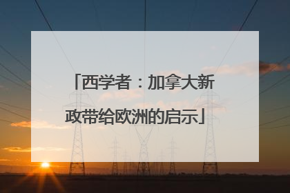 西学者：加拿大新政带给欧洲的启示