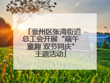 襄州区张湾街道总工会开展“端午童趣 双节同庆”主题活动