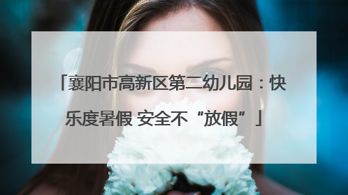襄阳市高新区第二幼儿园：快乐度暑假 安全不“放假”