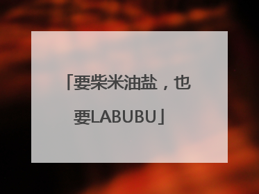 要柴米油盐，也要LABUBU