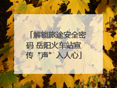 解锁旅途安全密码 岳阳火车站宣传“声”入人心