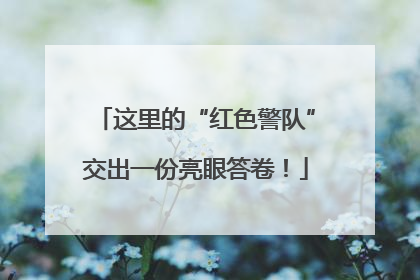 这里的“红色警队”交出一份亮眼答卷！