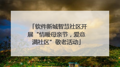 软件新城智慧社区开展“情暖母亲节，爱意满社区”敬老活动