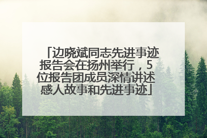 边晓斌同志先进事迹报告会在扬州举行，5位报告团成员深情讲述感人故事和先进事迹