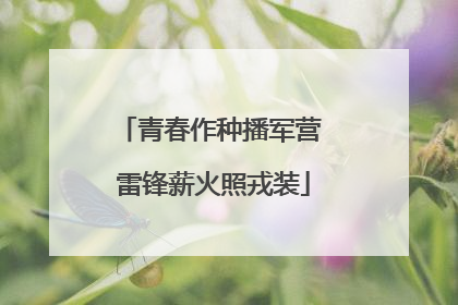 青春作种播军营 雷锋薪火照戎装
