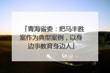 青海省委：把马丰胜案作为典型案例，以身边事教育身边人