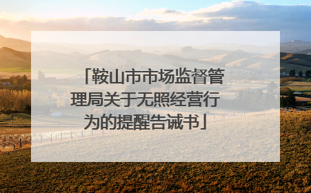 鞍山市市场监督管理局关于无照经营行为的提醒告诫书