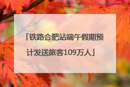 铁路合肥站端午假期预计发送旅客109万人